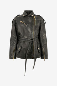 JC Black Leather Jacket BLACK VFP007-VF475