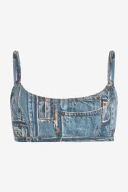 RC Bralette In Denim Patchwork Capsule Collection Blue UWJ650-DS001