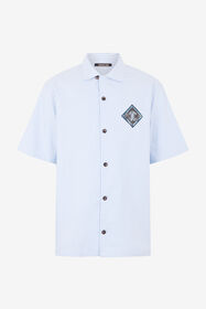 RC Striped Cotton Shirt With Monogram RC Patch WHITE/BLUE STRIPES SOT70T-CH106