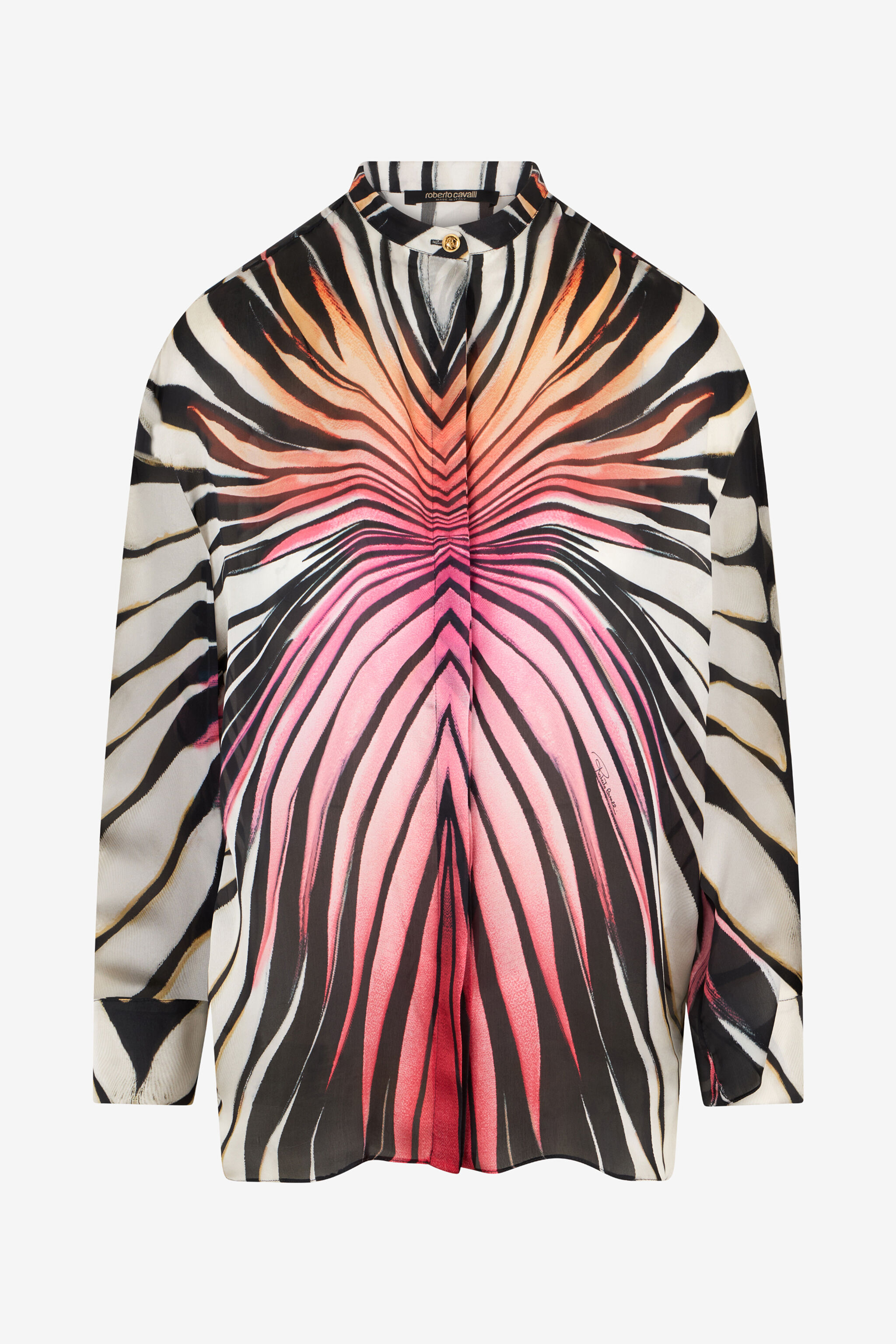 RC Camisa De Seda Estampado Ray Of Paradise CORAL XKT700-CTM33