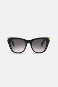 RC Sunglasses with feminine cat-eye and feng on sides Black ALD029-ID189