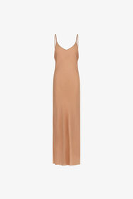 RC Vestido Lencero Maxi Beige Rosa TKT198-GG015