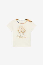 JU T-Shirt With RC Monogram And Golden Logos Light blue UJT666-JD001
