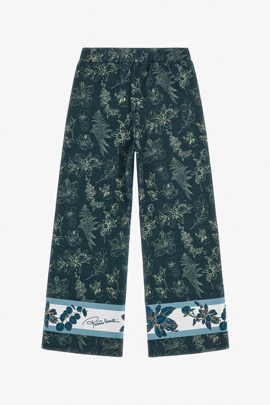 JU Pantalones de estampado floral BLUE TJT22I-5OM08