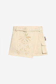 JC Beige Cotton Miniskirt IVORY PRISTINE WFT30J-FN038