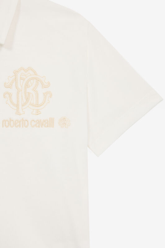 JU Polo Con Monograma RC E Inscripción Blanco UJT64E-KB001