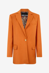 JC Orange Single-Breasted Jacket with Logo Strap ARANCIO UFT194-UF260