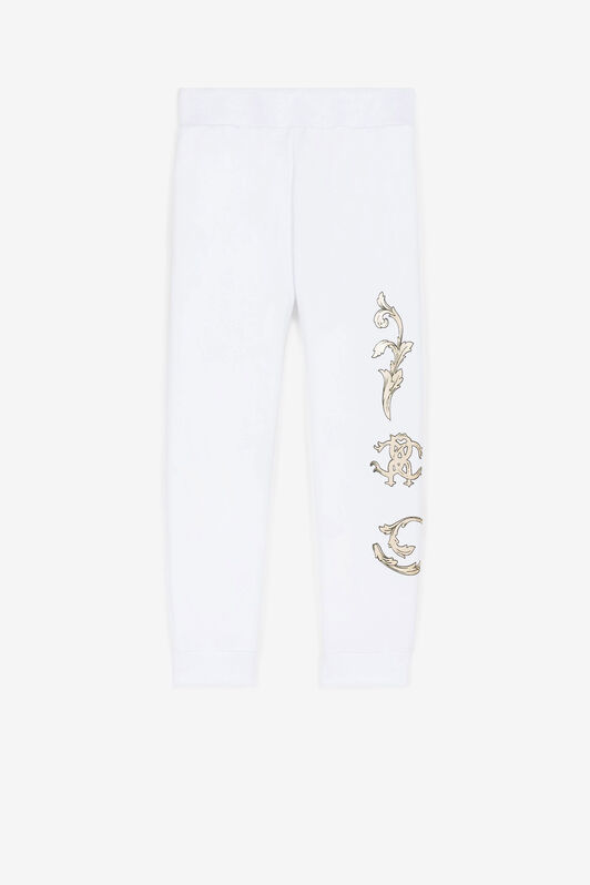 JU Pantalón de chándal con estampado Monograma RC Blanco QJT209-CF050