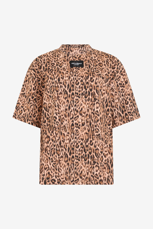 JC T-Shirt mit Leopardendruck und Logo BEIGE VFT184-VF307