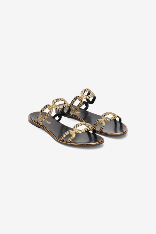 RC Gold And Black Sandals BLACK/GOLD WKS007-PA064