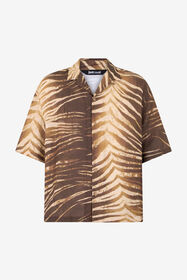 JC Natural Barb Print Shirt 751 BEIGE + 709 MARR WFM006-WF154