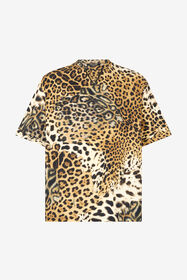RC Cotton T-Shirt With Leopard Print Light brown VRT62B-3PH91