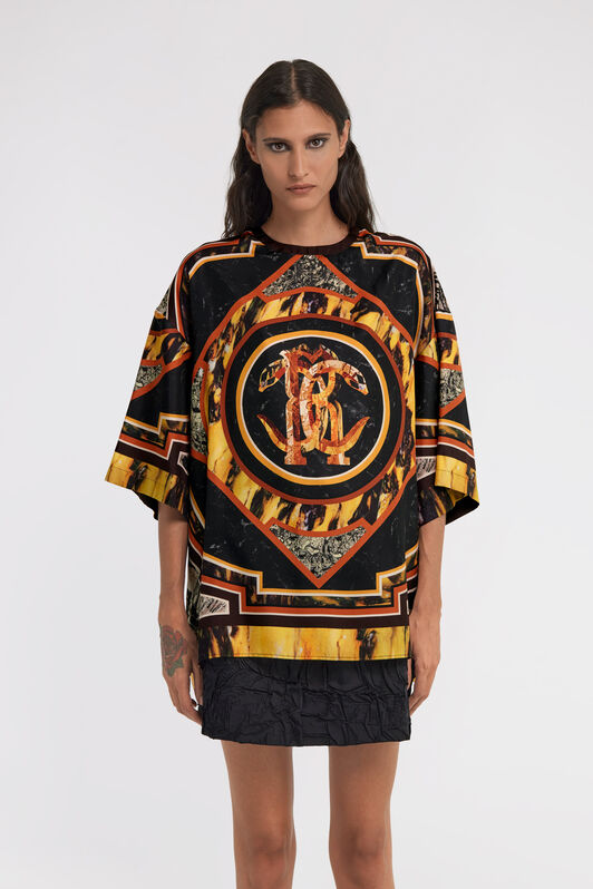 RC T-Shirt mit Marble-Print Orange TWT602-SKN44