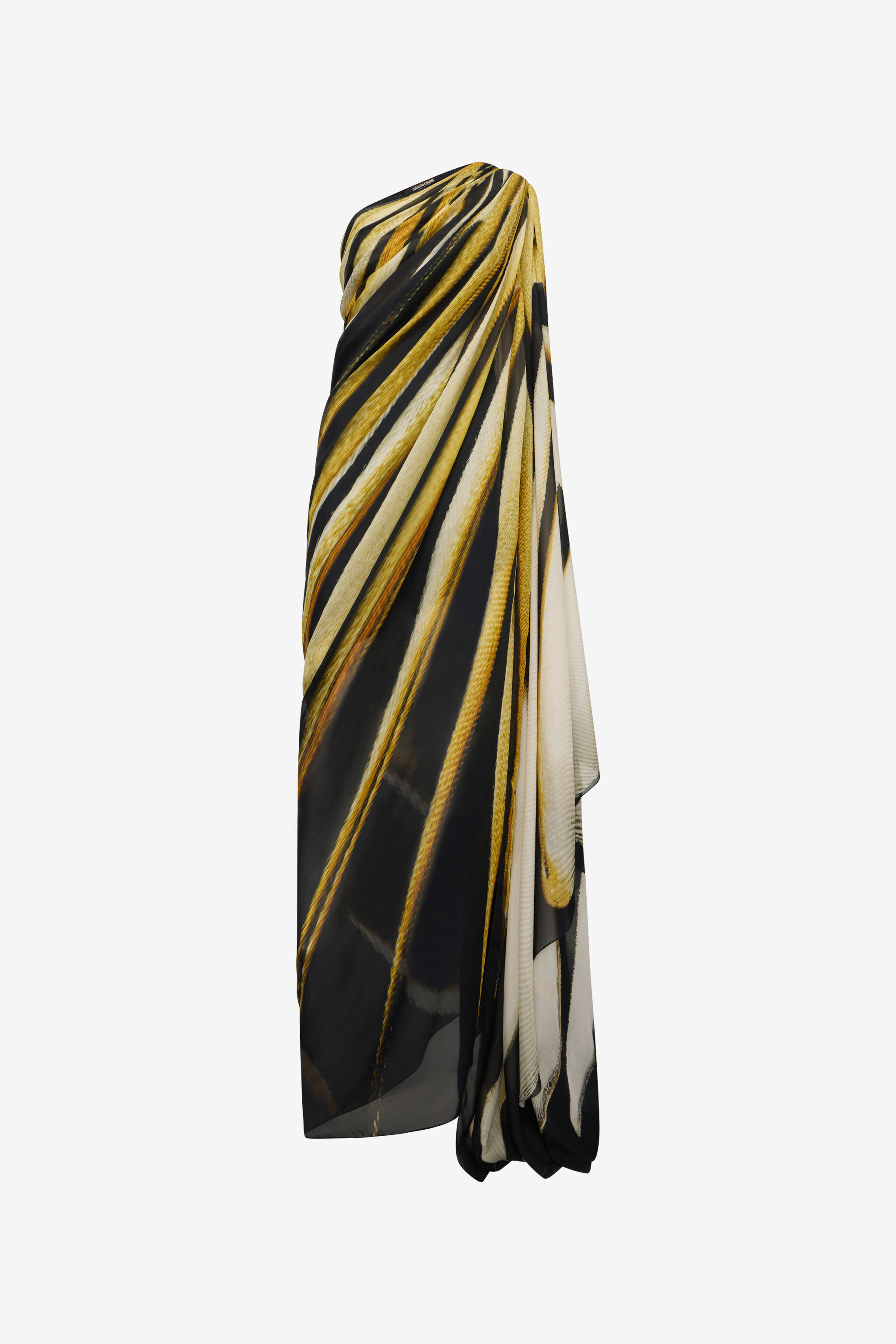 RC Vestido Maxi De Seda Con Estampado Ray Of Gold Oro TKT106-CTM33