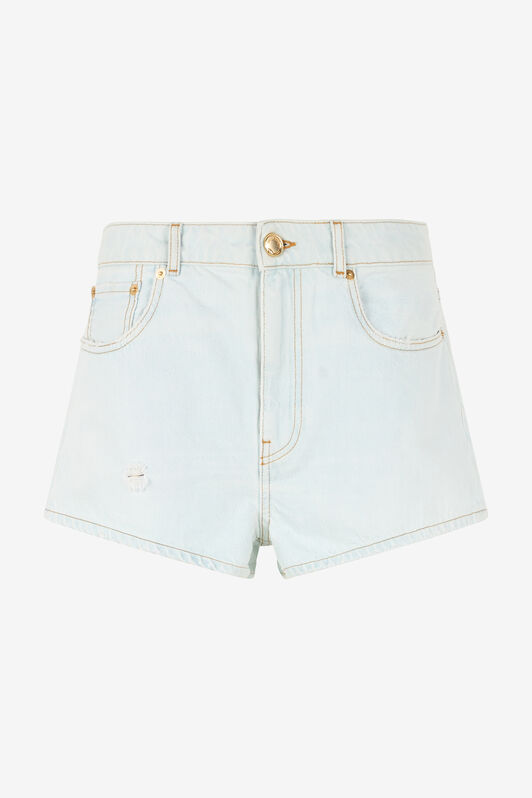RC Shorts aus hellem Denim mit Destroyed-Details DARK BLUE WQJ201-VT002