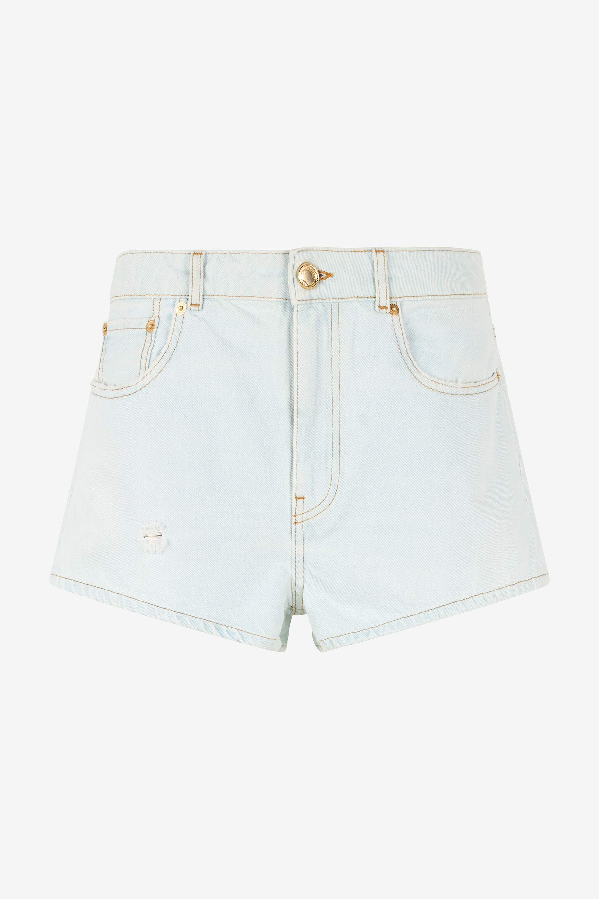 RC Shorts aus hellem Denim mit Destroyed-Details DARK BLUE WQJ201-VT002