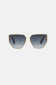 RC Sunglasses with wide shape front, metal fangs embellishment Oro rosa ALD026-ID183
