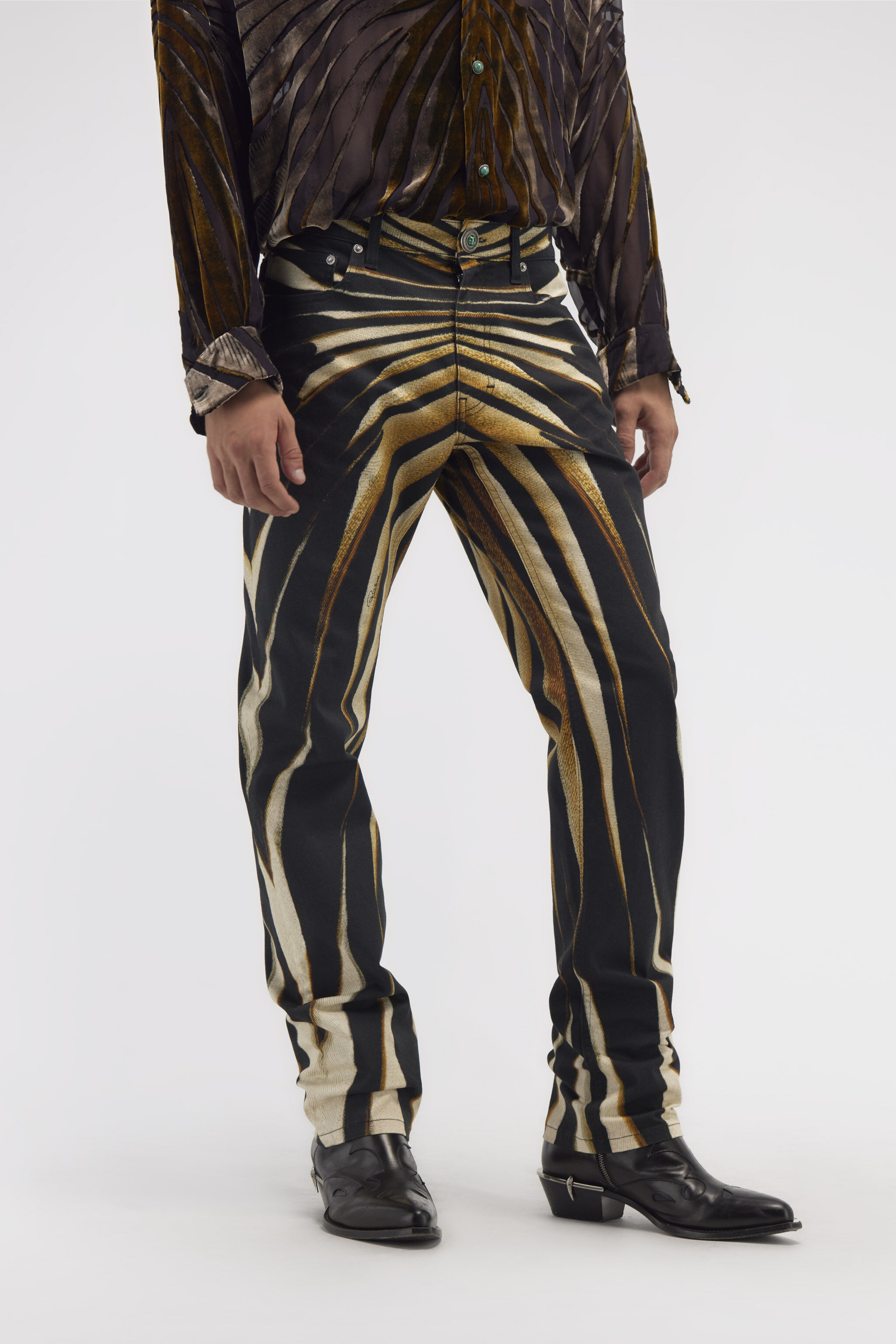 RC Jeans Hosen mit Ray of Gold Druck Gold RMJ211-DXI34