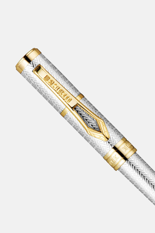 RC Bolígrafo Chevron Roberto Cavalli, Dos Tonos en Color Plata y Dorado SILVER & GOLD VALG07-IG269