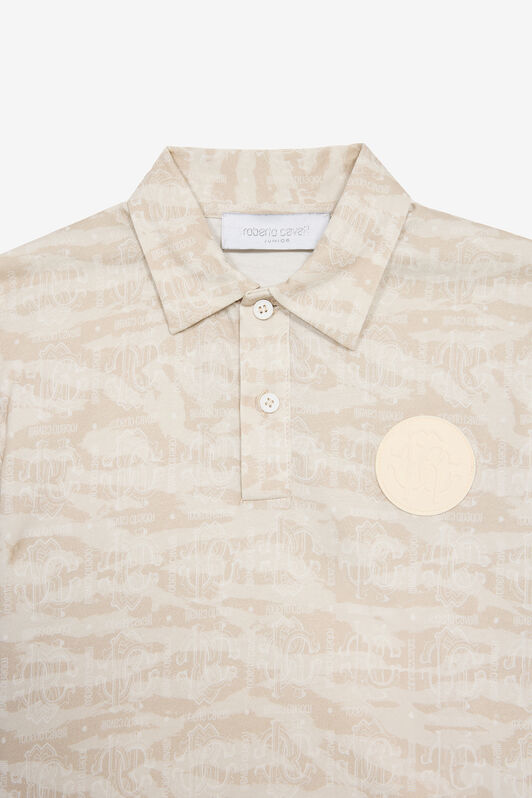JU Polo Con Estampado Piel De Tigre Marfil UJT64D-JFO44