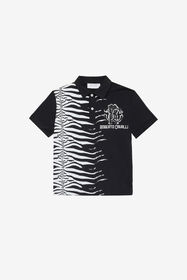 JU Polo Piel De Tigre Con Monograma RC Y Logotipo Negro UJT64A-JD001