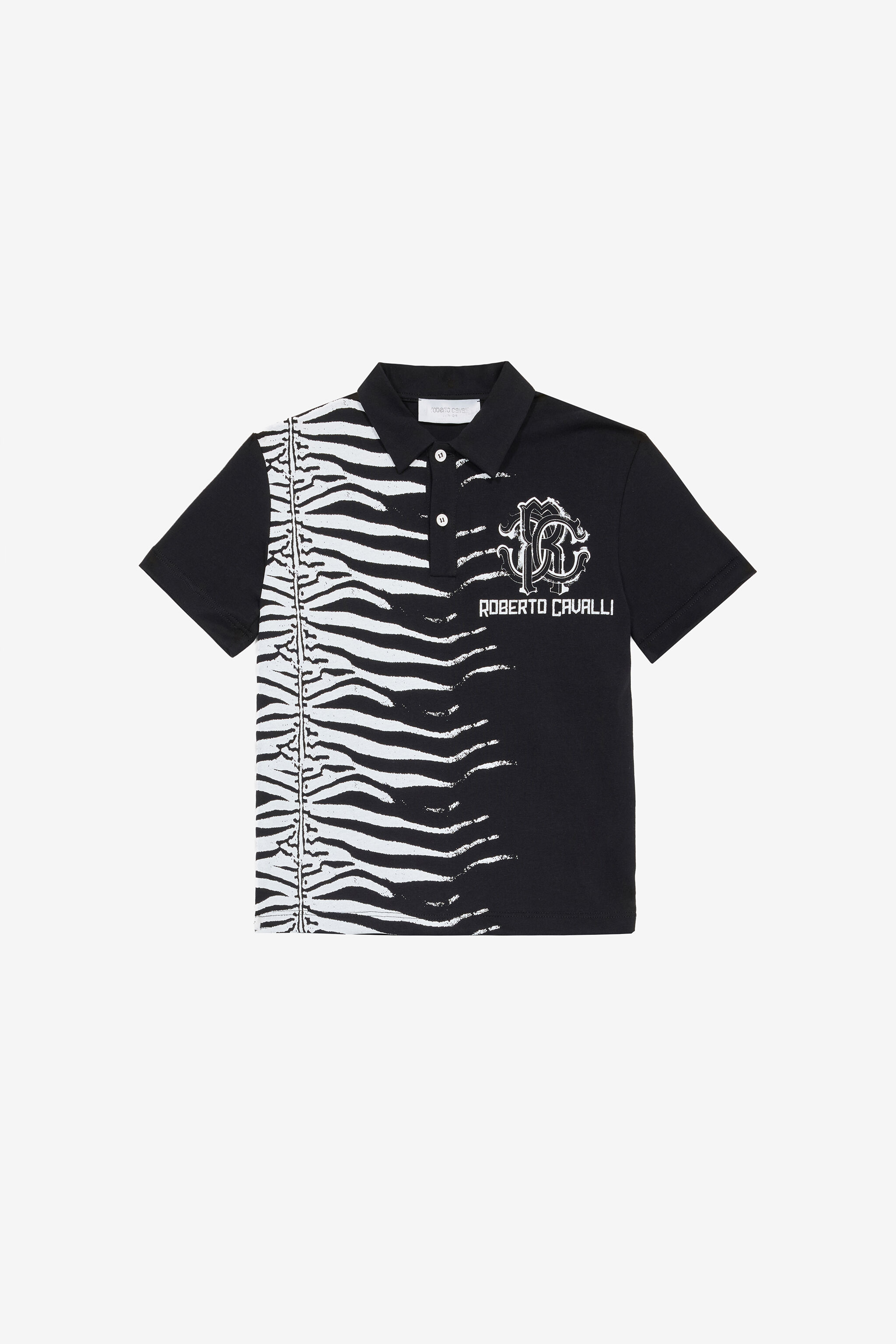JU Polo Piel De Tigre Con Monograma RC Y Logotipo Negro UJT64A-JD001